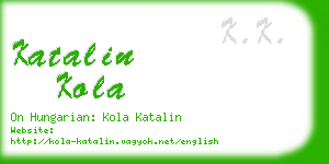 katalin kola business card